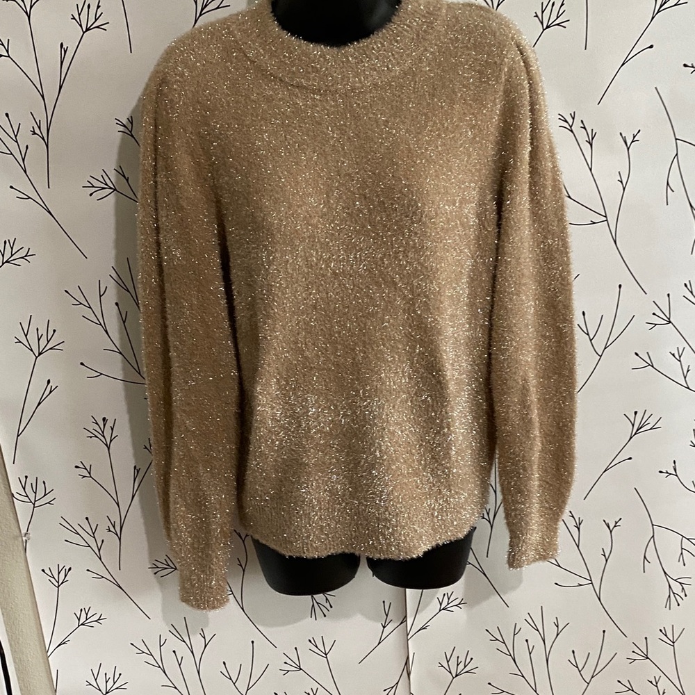 White House Black Market Shimmering Tan Sweater